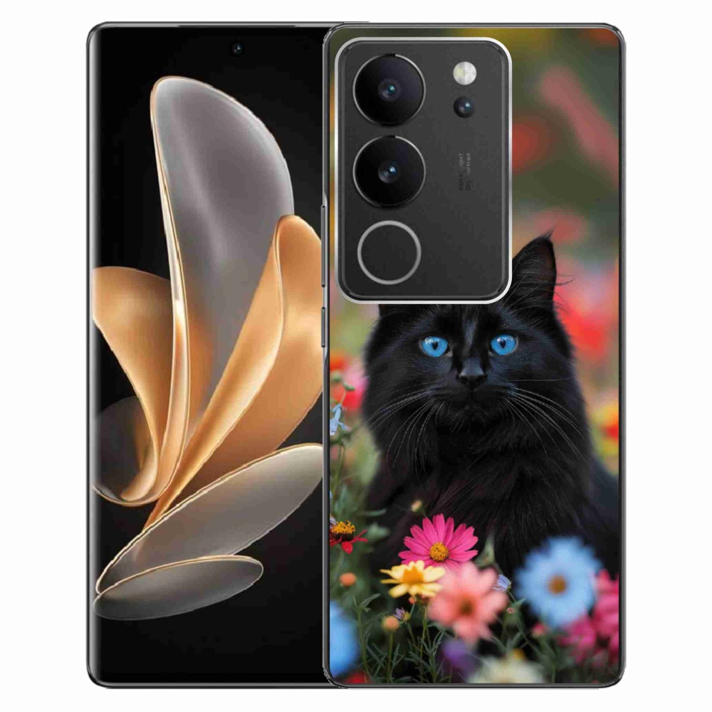 Gelový kryt mmCase na Vivo V29 5G - černé kotě 4