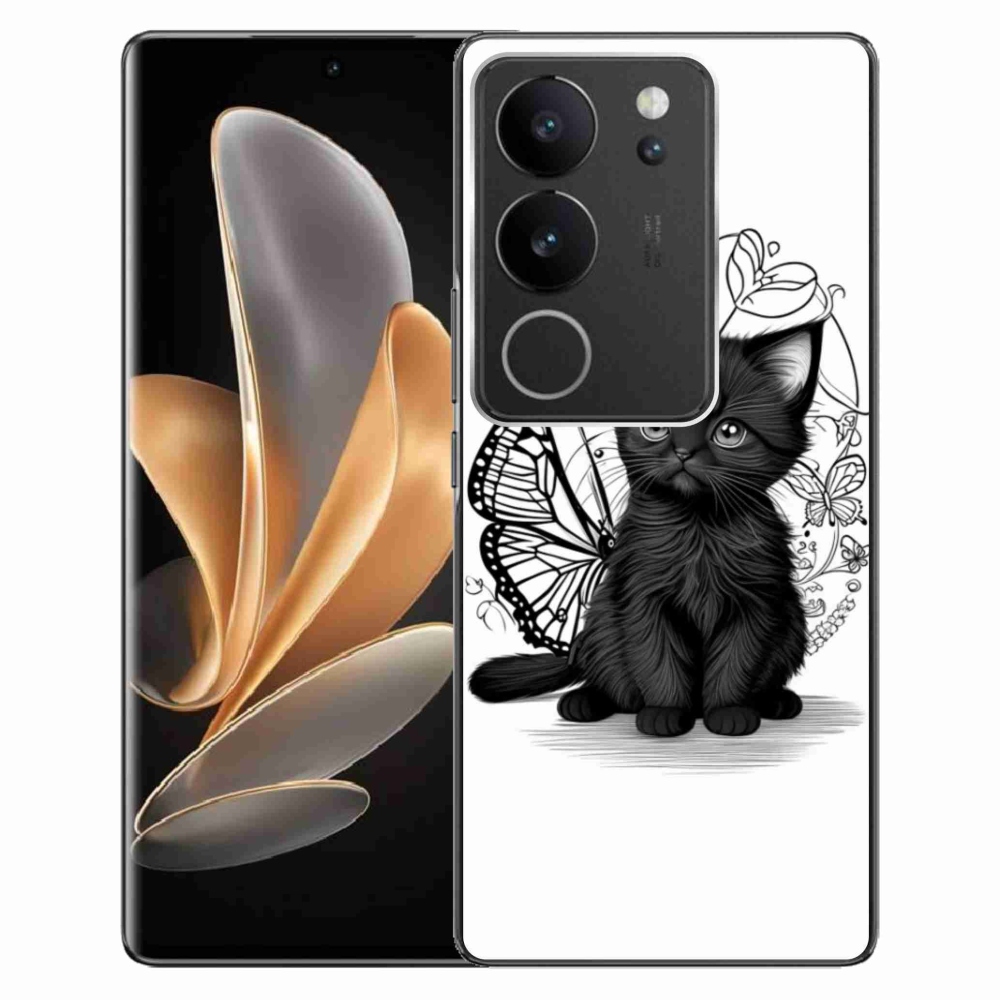 Gelový kryt mmCase na Vivo V29 5G - černé kotě