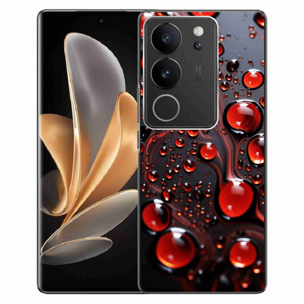 Gelový kryt mmCase na Vivo V29 5G - červené kapky 2