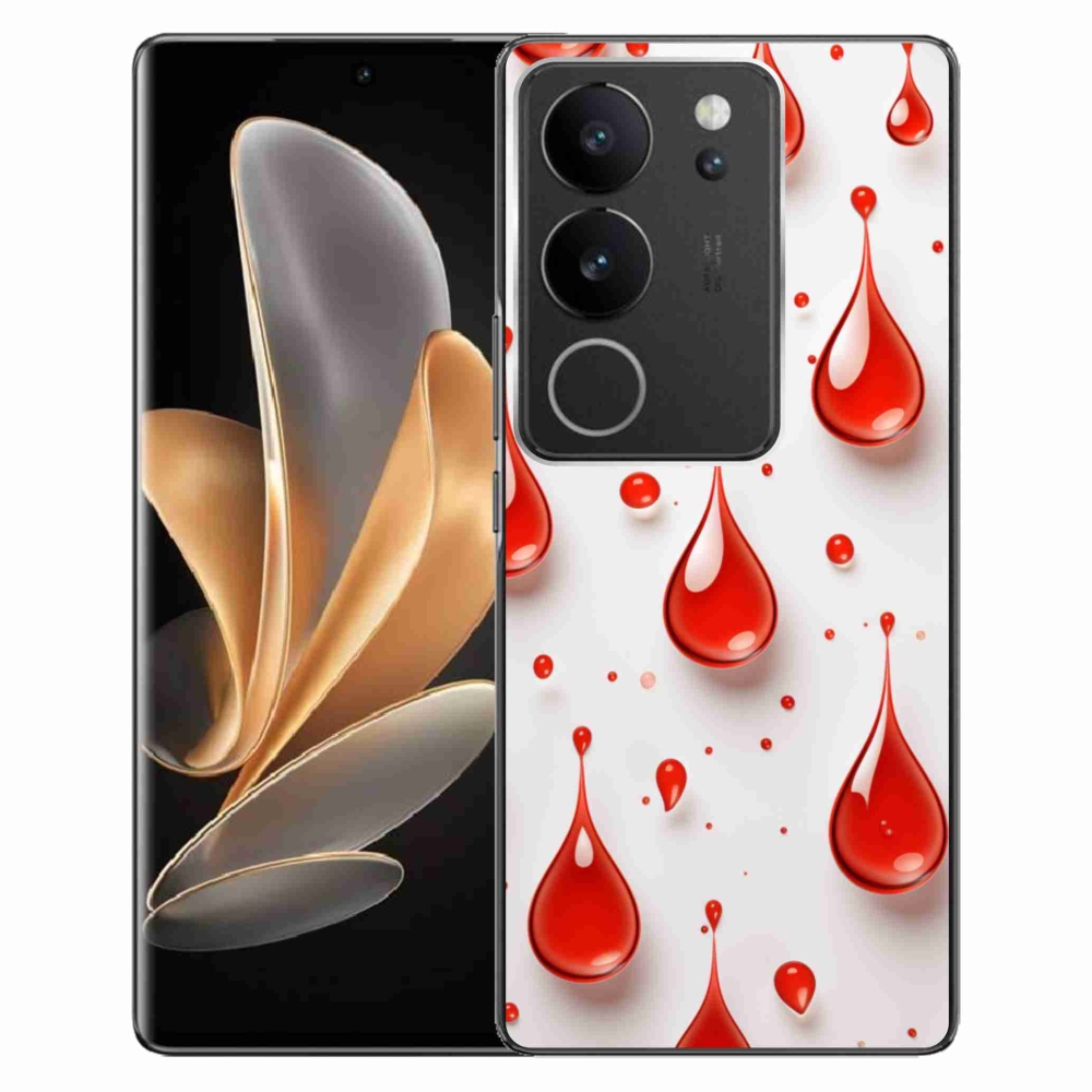 Gelový kryt mmCase na Vivo V29 5G - červené kapky