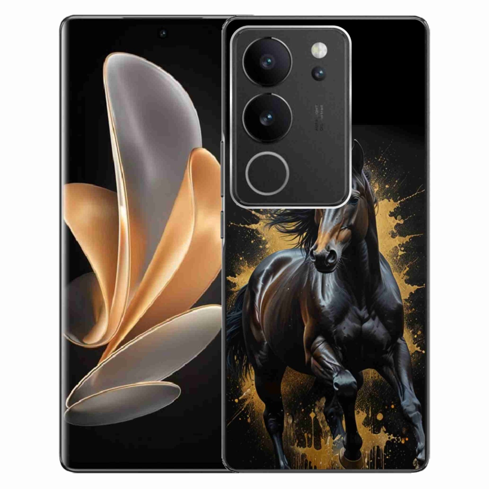 Gelový kryt mmCase na Vivo V29 5G - elegantní černý hřebec