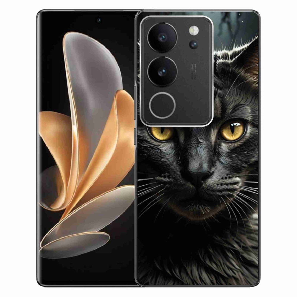 Gelový kryt mmCase na Vivo V29 5G - kočičí pohled 3