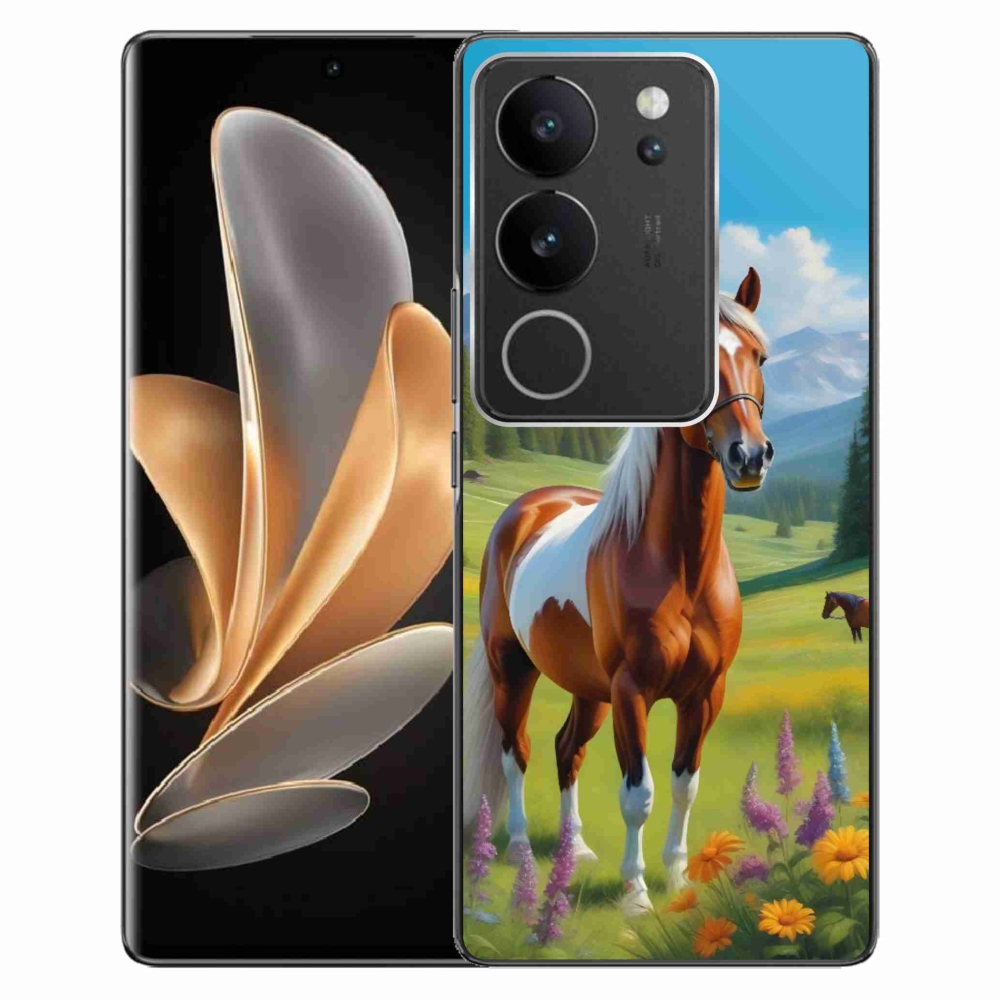 Gelový kryt mmCase na Vivo V29 5G - kůň na louce