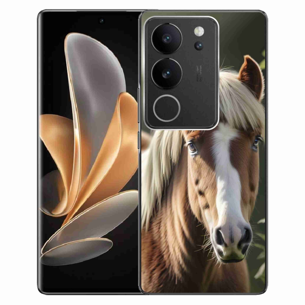 Gelový kryt mmCase na Vivo V29 5G - kůň se světlou hřívou