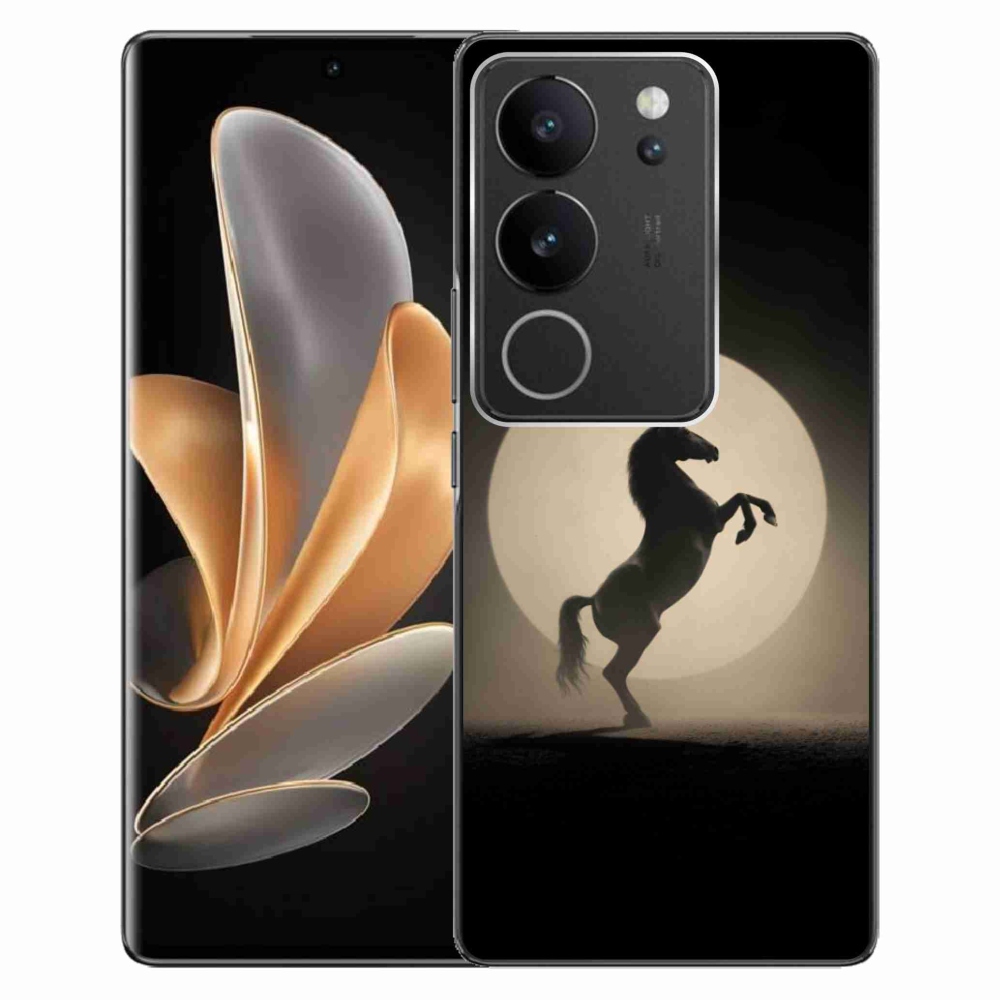 Gelový kryt mmCase na Vivo V29 5G - kůň v siluetě