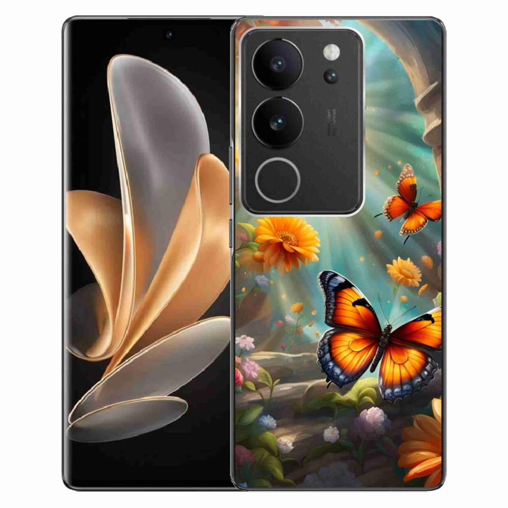 Gelový kryt mmCase na Vivo V29 5G - motýlí zahrada 2