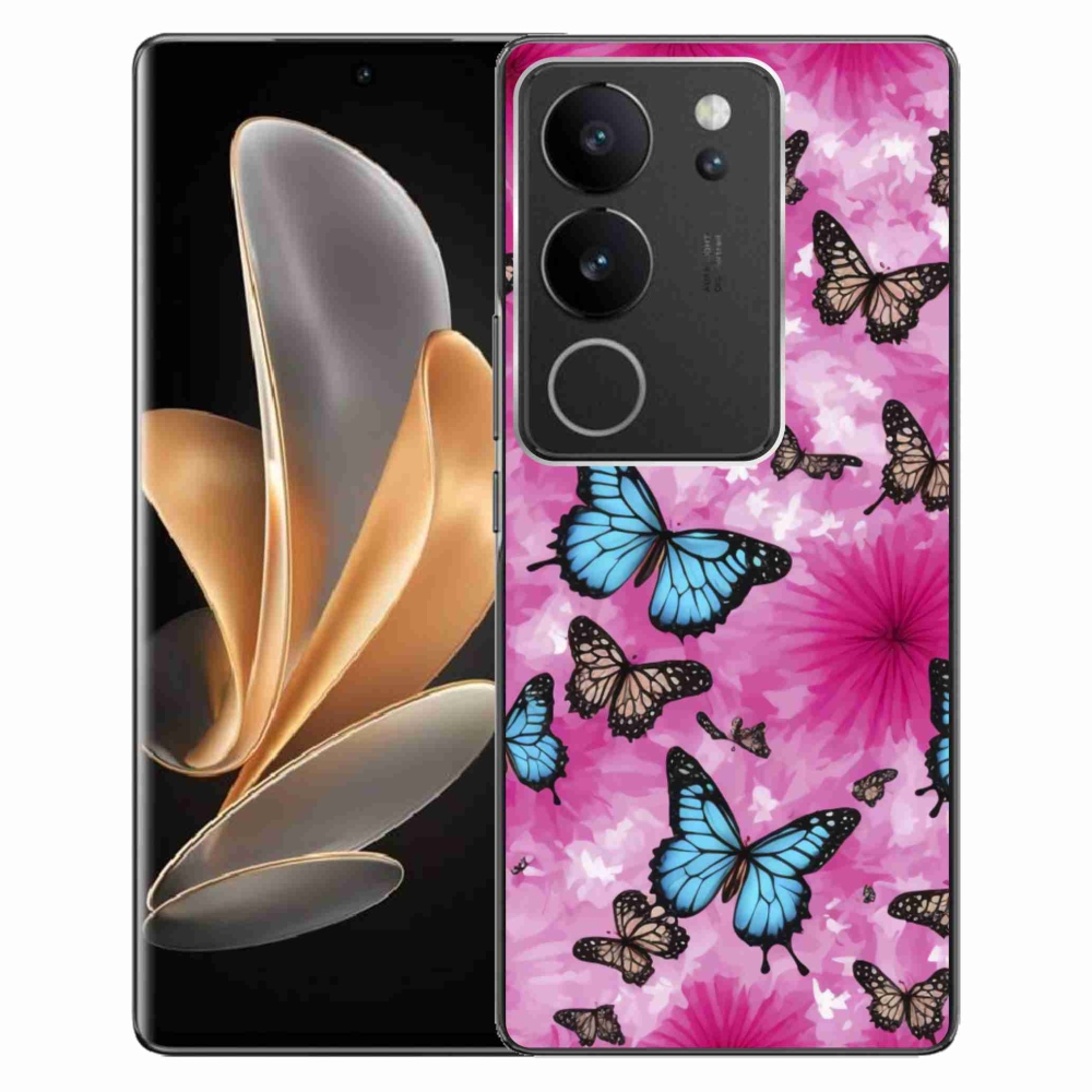 Gelový kryt mmCase na Vivo V29 5G - motýlí zahrada