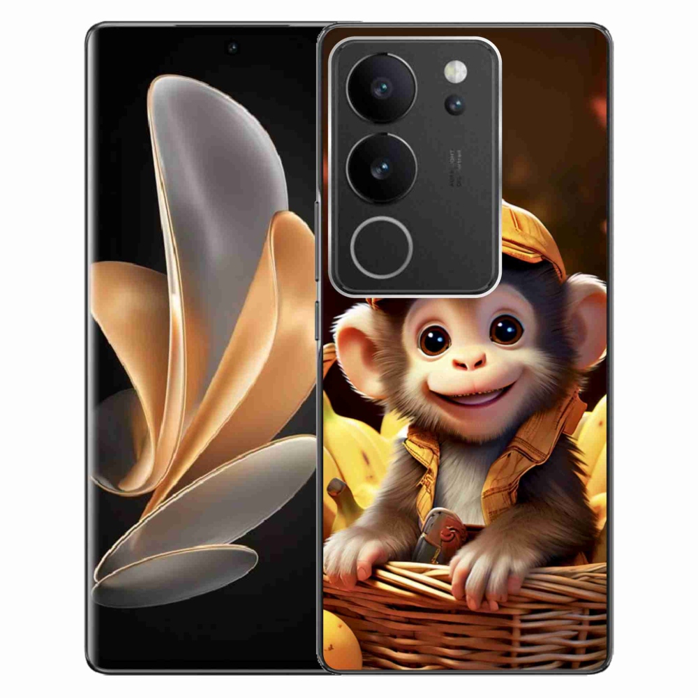 Gelový kryt mmCase na Vivo V29 5G - opice v košíku