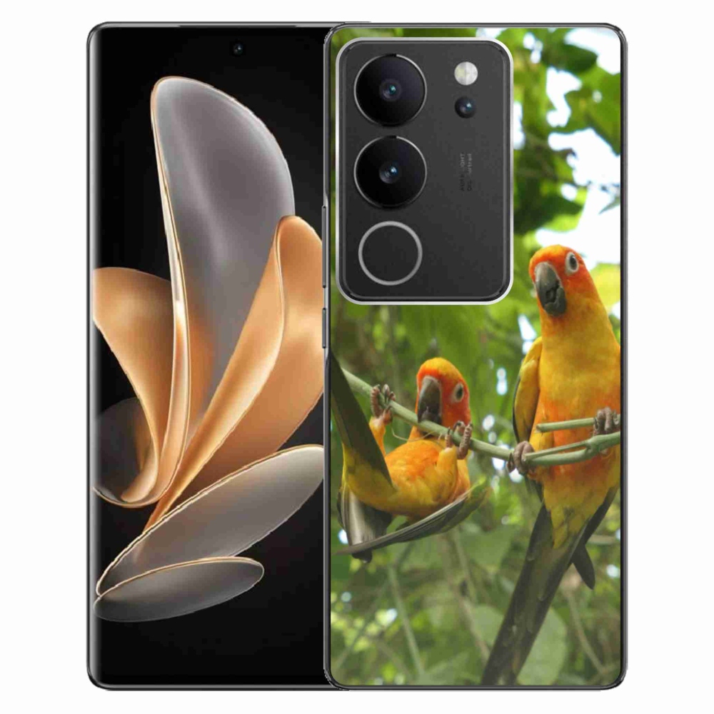 Gelový kryt mmCase na Vivo V29 5G - papoušci aratingy