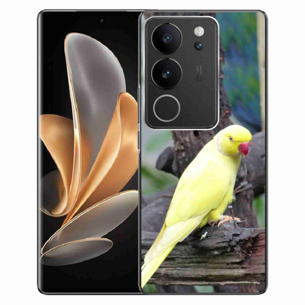Gelový kryt mmCase na Vivo V29 5G - papoušek alexandr žlutý