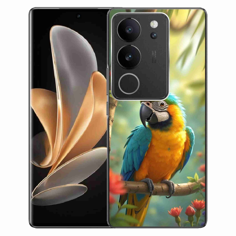 Gelový kryt mmCase na Vivo V29 5G - papoušek ara modrožlutá