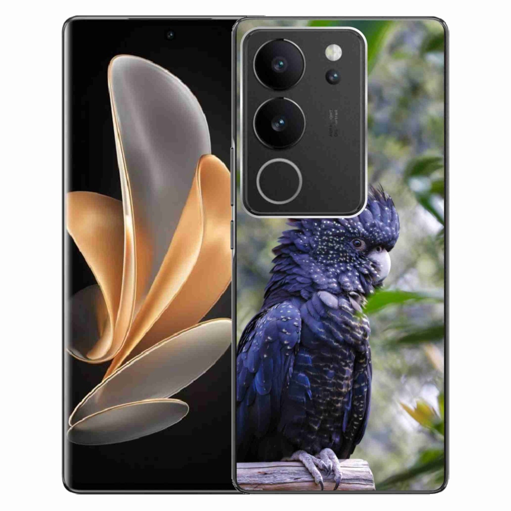 Gelový kryt mmCase na Vivo V29 5G - papoušek kakadu černý