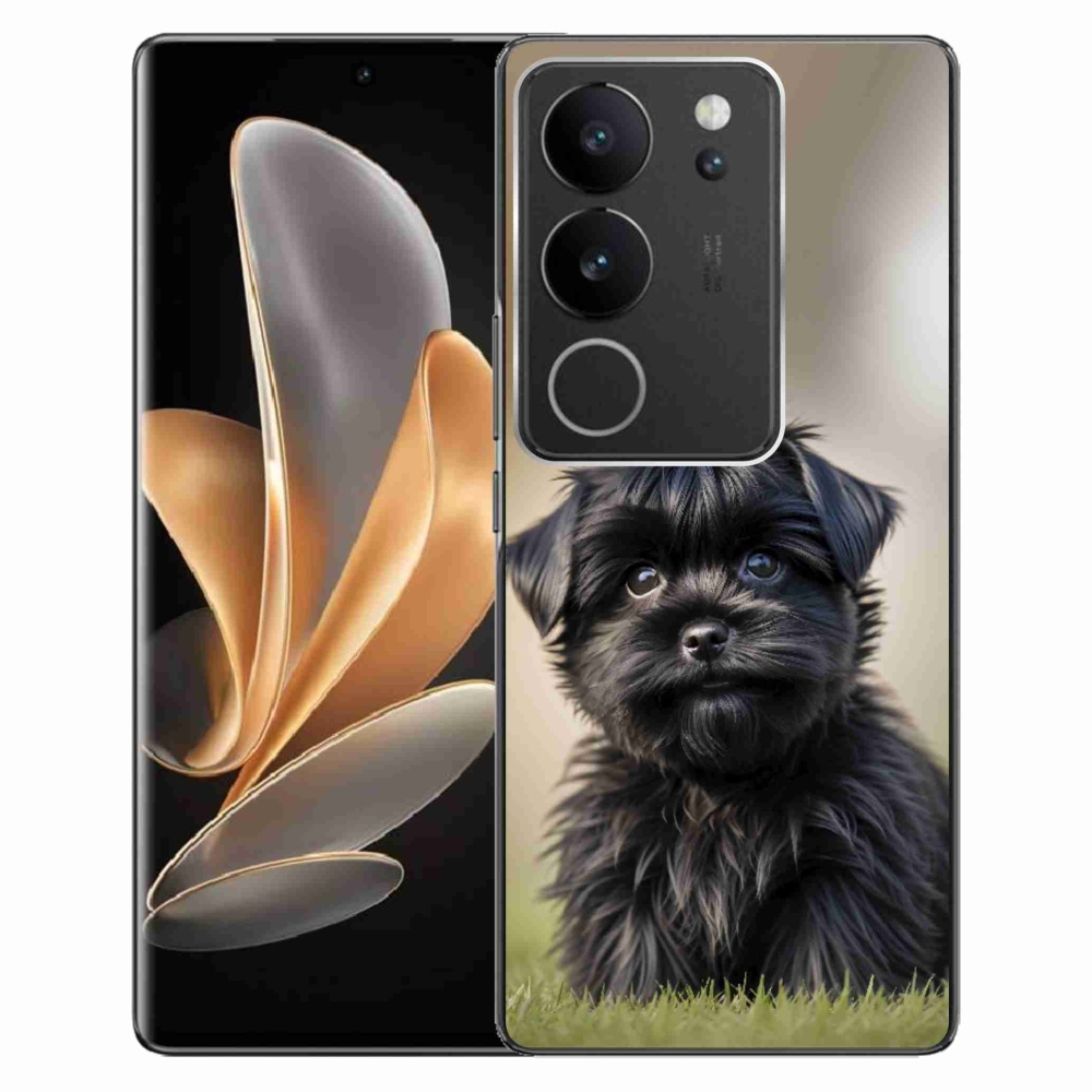 Gelový kryt mmCase na Vivo V29 5G - roztomilý černý pejsek