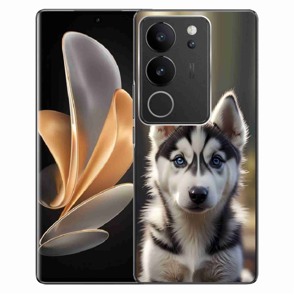 Gelový kryt mmCase na Vivo V29 5G - roztomilý sibiřský husky