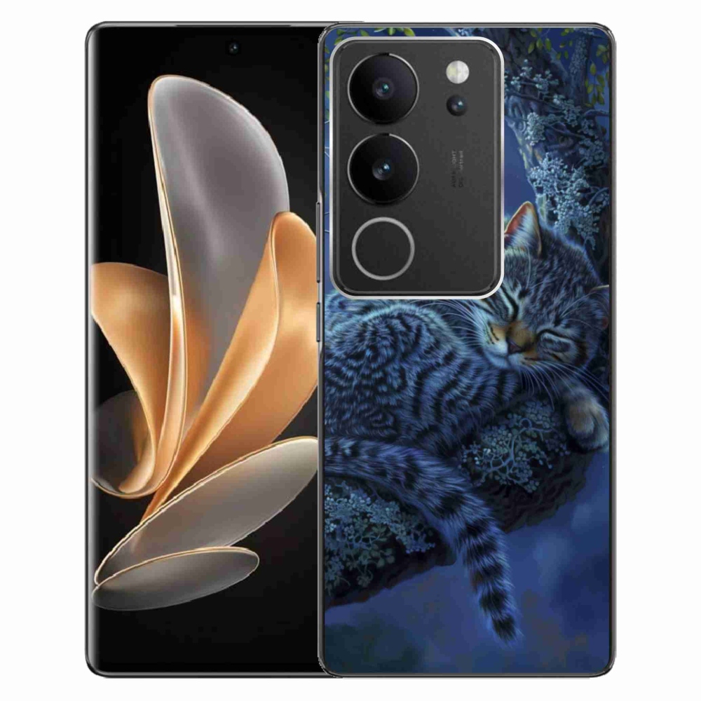 Gelový kryt mmCase na Vivo V29 5G - spící kočka