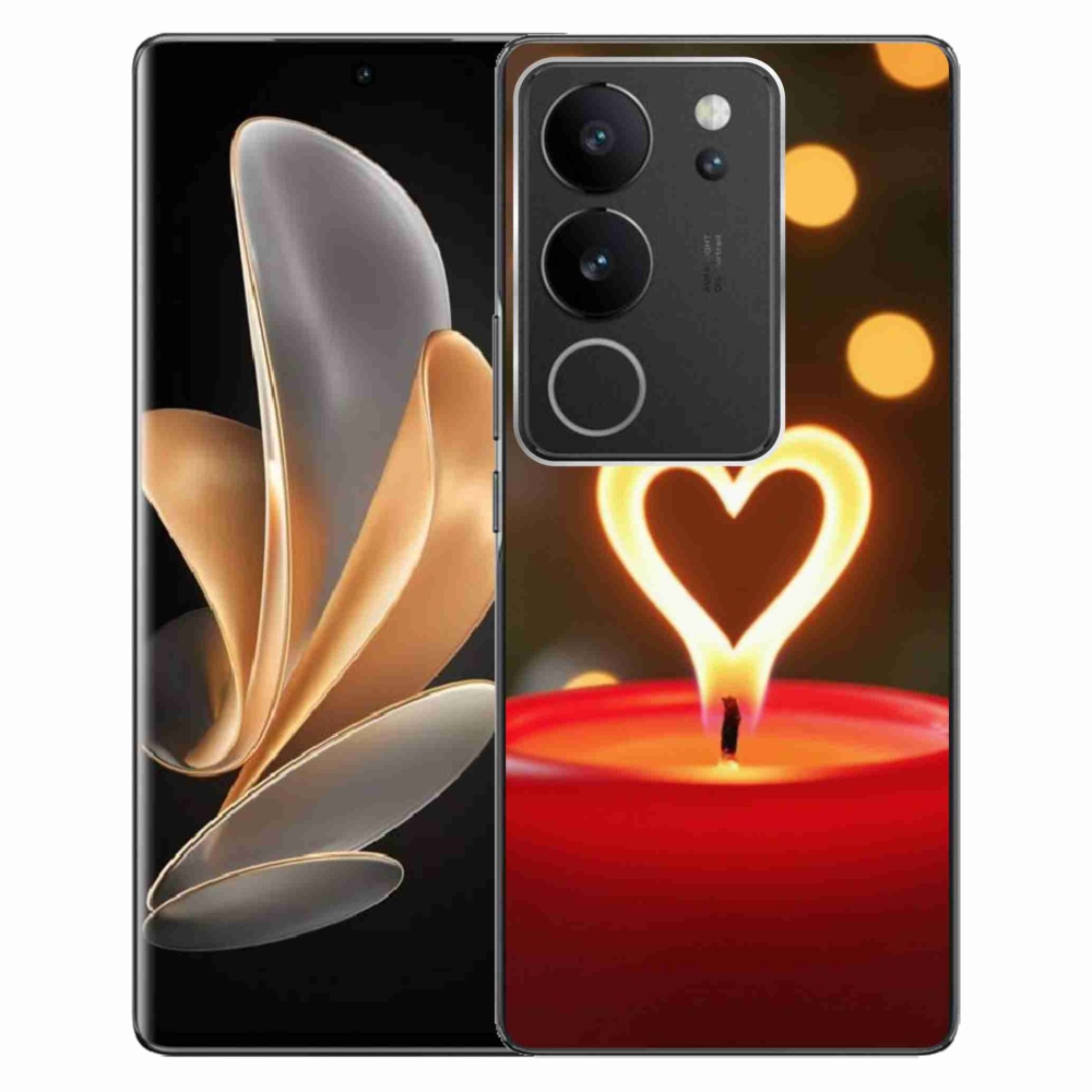 Gelový kryt mmCase na Vivo V29 5G - srdce z plamene