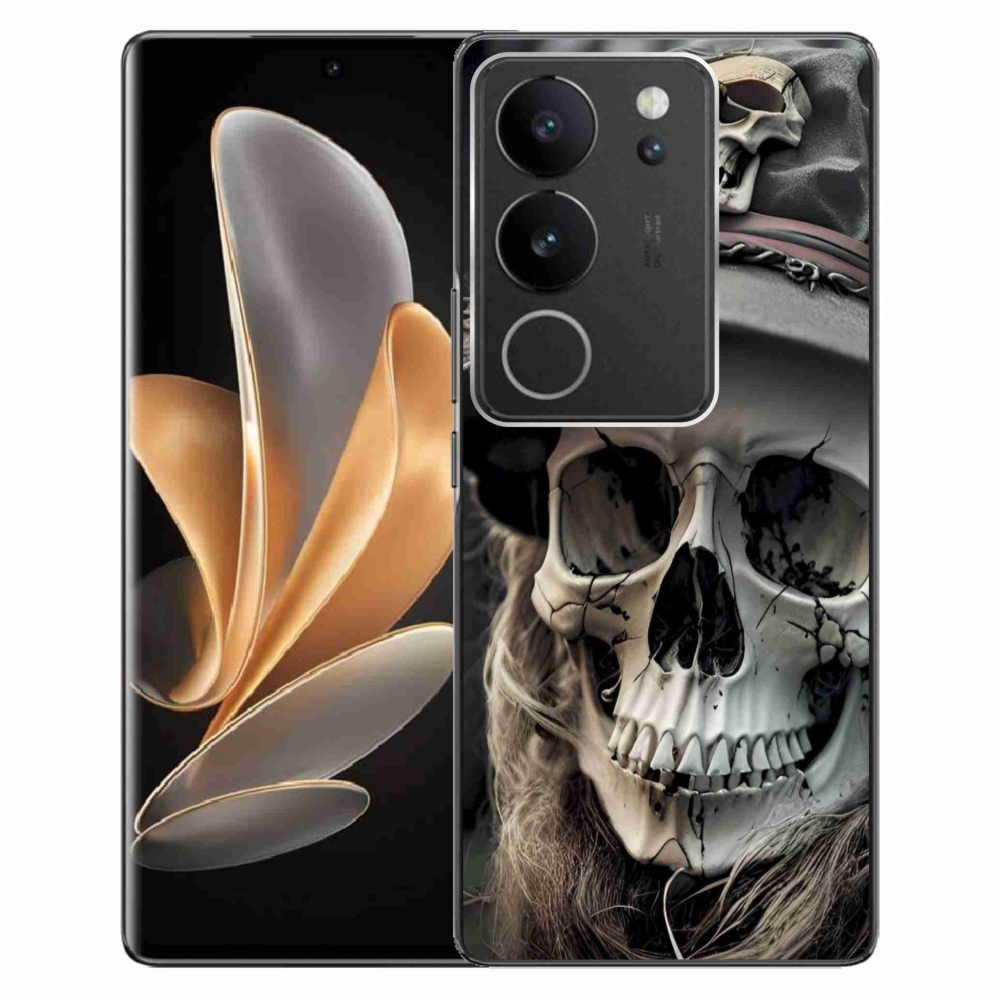 Gelový kryt mmCase na Vivo V29 5G - temná lebka