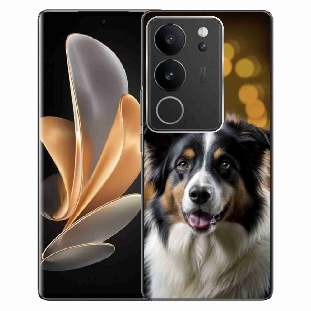 Gelový kryt mmCase na Vivo V29 5G - usměvavý australský ovčák