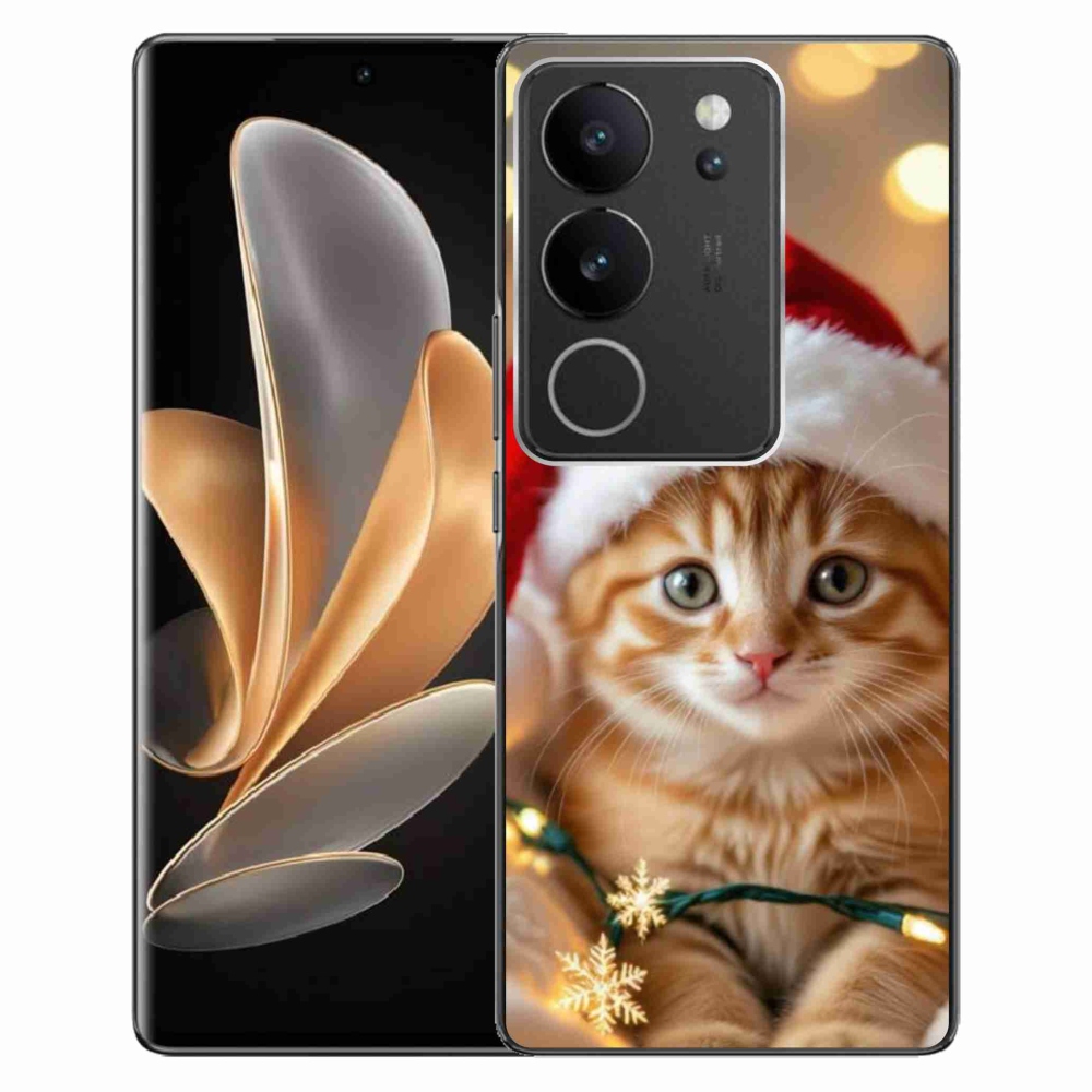 Gelový kryt mmCase na Vivo V29 5G - vánoční kotě
