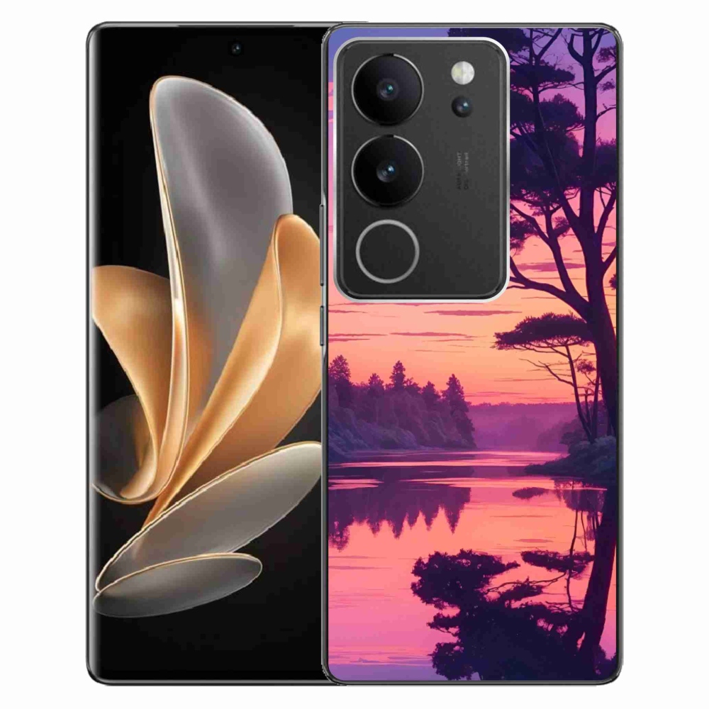 Gelový kryt mmCase na Vivo V29 5G - západ slunce nad jezerem