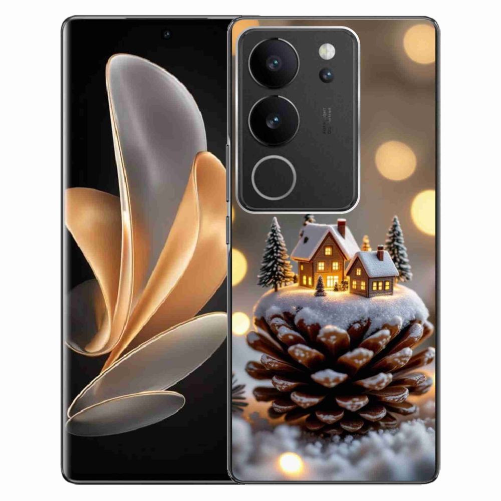Gelový kryt mmCase na Vivo V29 5G - zimní vesnička