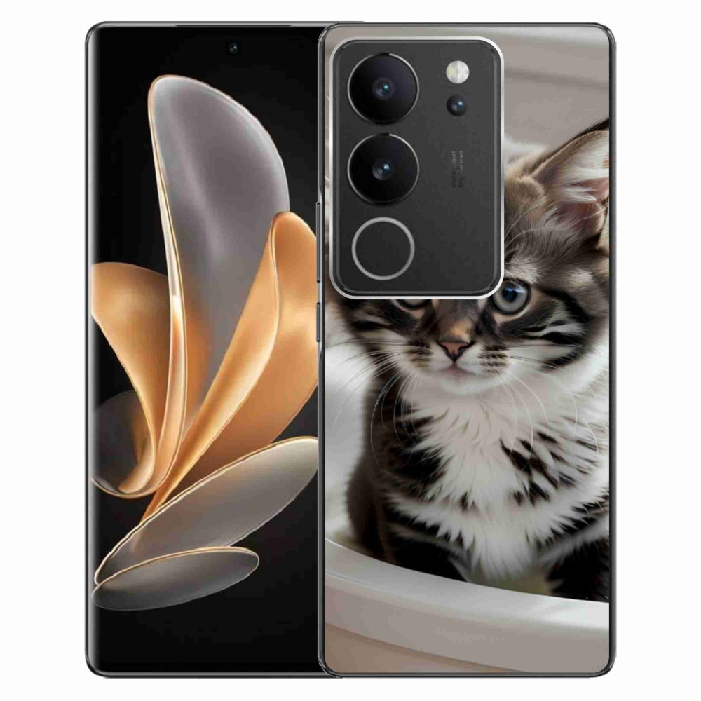 Gelový kryt mmCase na Vivo V29 5G - zvědavé kotě