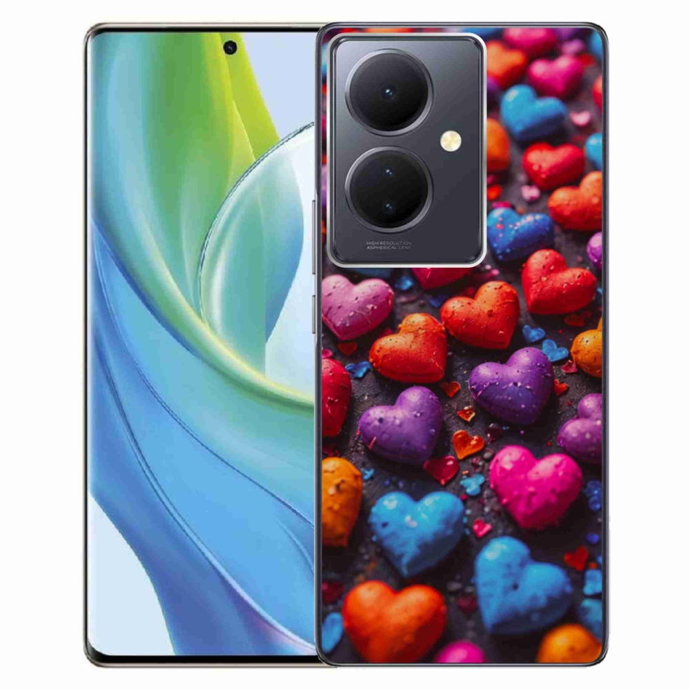 Gelový kryt mmCase na Vivo V29 Lite 5G - barevná srdce