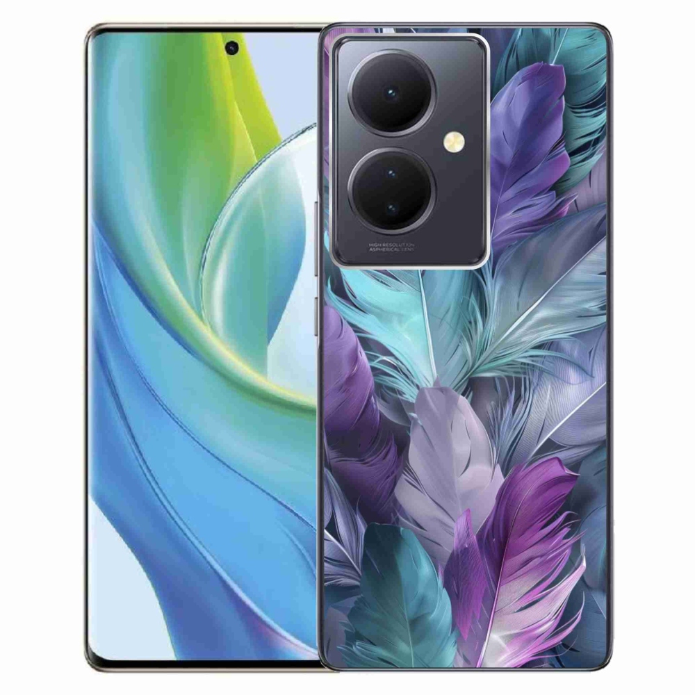 Gelový kryt mmCase na Vivo V29 Lite 5G - barevné peří 2