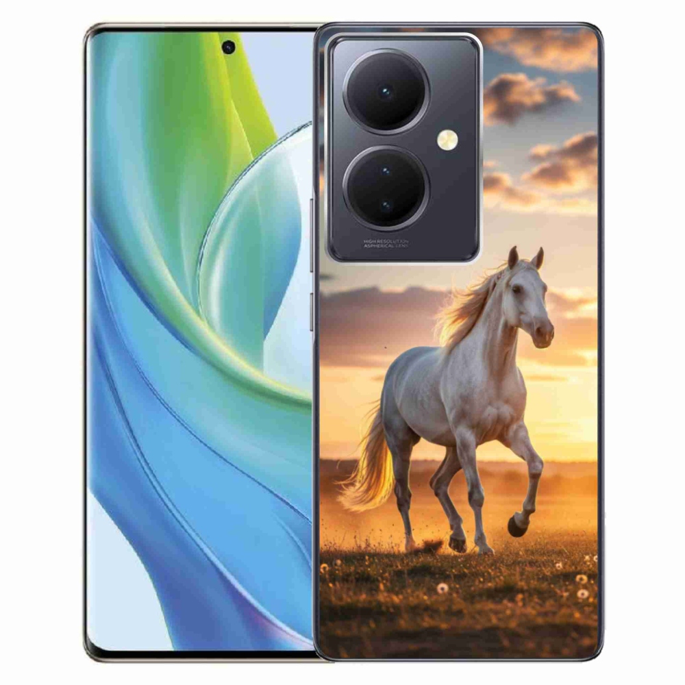 Gelový kryt mmCase na Vivo V29 Lite 5G - běžící bílý kůň 2