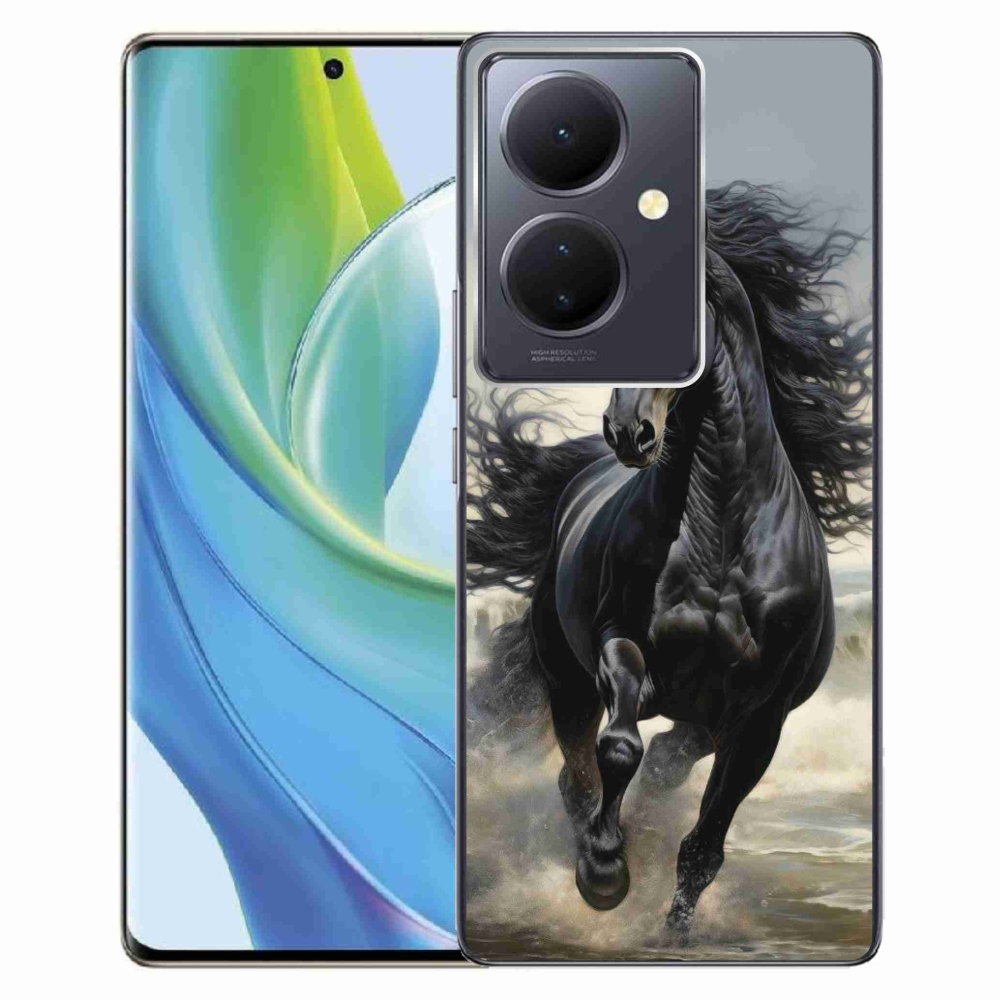 Gelový kryt mmCase na Vivo V29 Lite 5G - běžící černý kůň