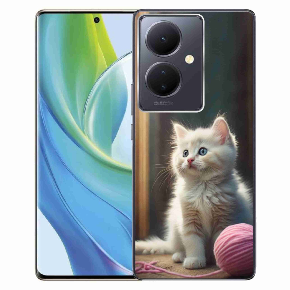 Gelový kryt mmCase na Vivo V29 Lite 5G - bílé kotě 2
