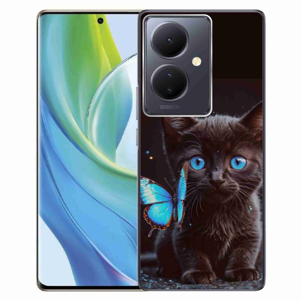 Gelový kryt mmCase na Vivo V29 Lite 5G - černé kotě 3