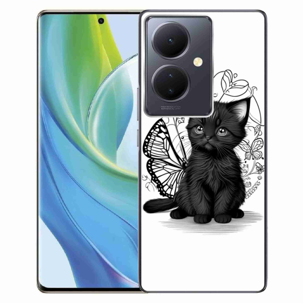 Gelový kryt mmCase na Vivo V29 Lite 5G - černé kotě