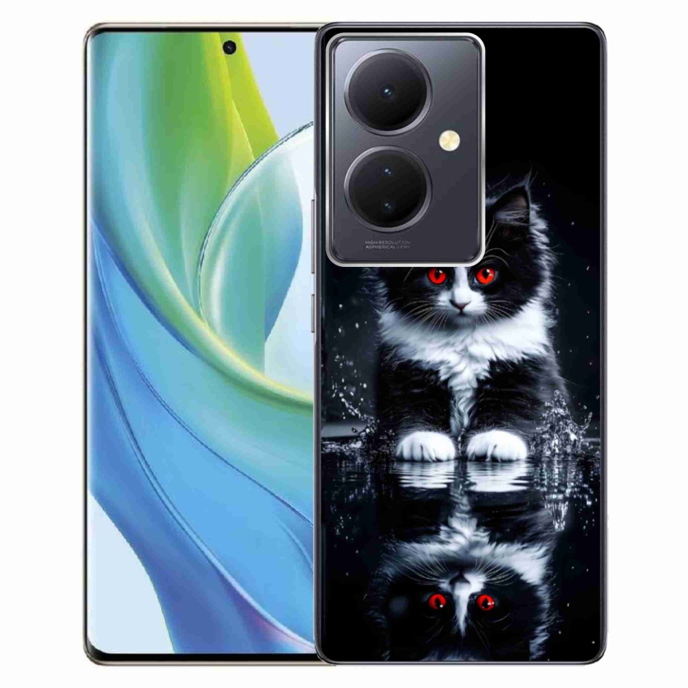 Gelový kryt mmCase na Vivo V29 Lite 5G - černobílé kotě