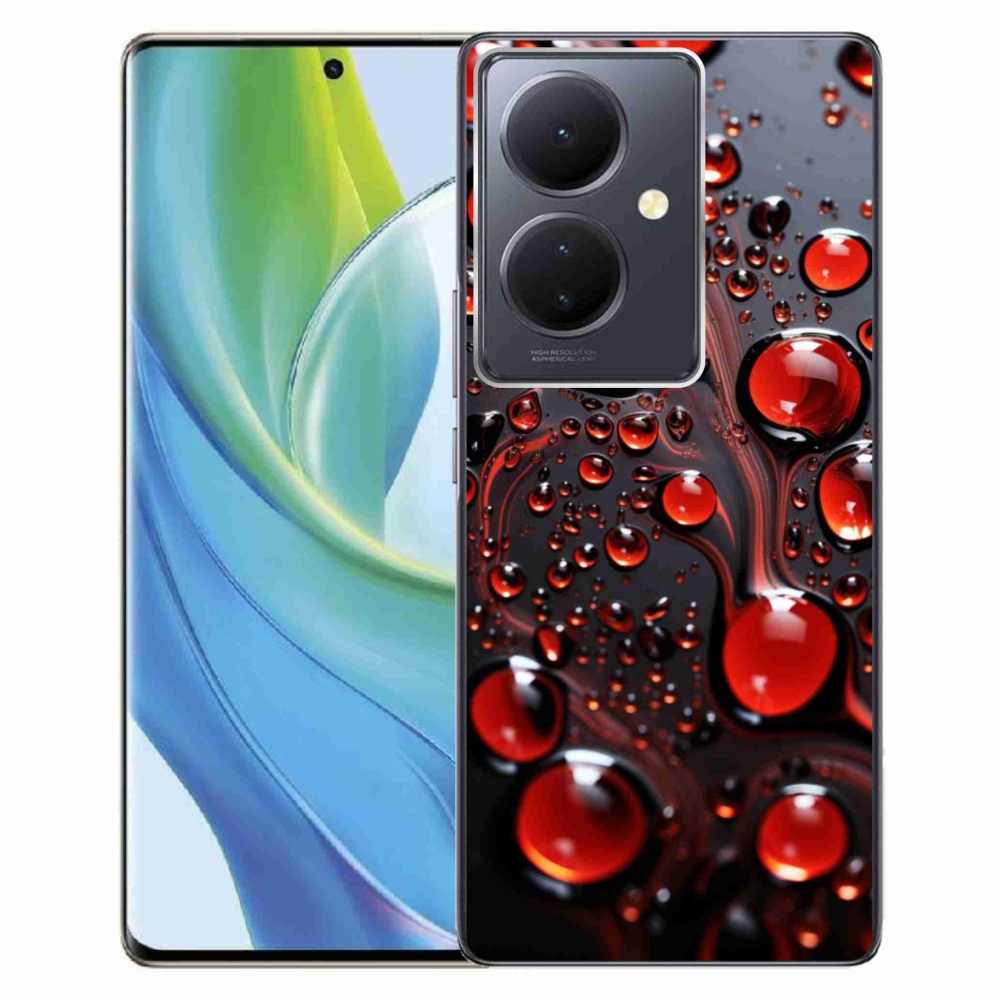 Gelový kryt mmCase na Vivo V29 Lite 5G - červené kapky 2