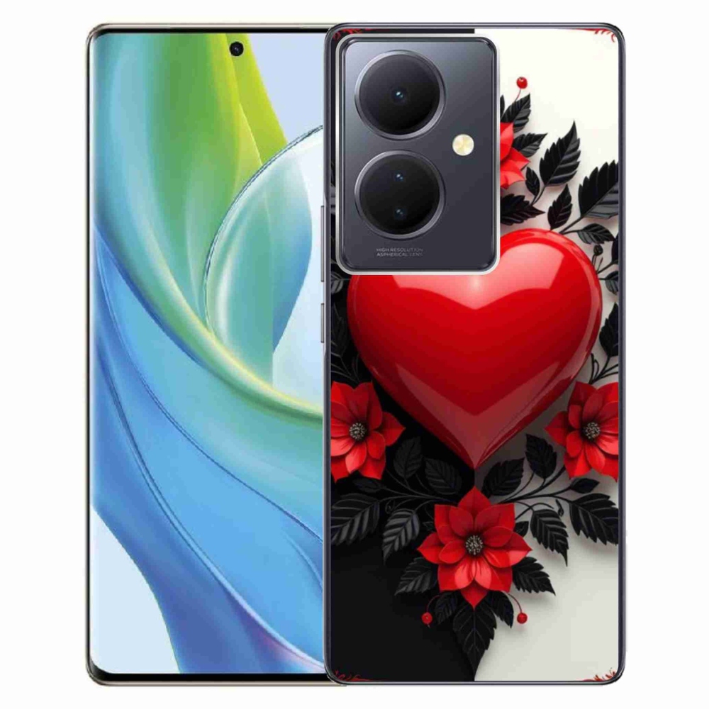 Gelový kryt mmCase na Vivo V29 Lite 5G - červené srdce