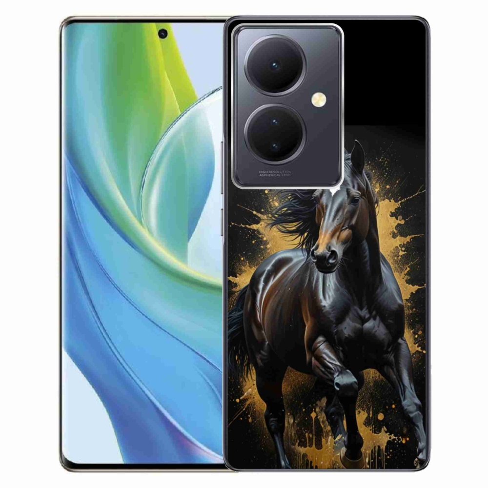 Gelový kryt mmCase na Vivo V29 Lite 5G - elegantní černý hřebec