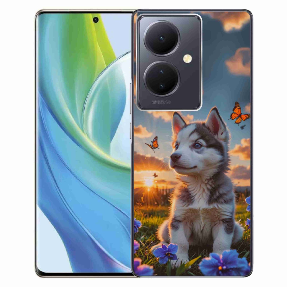 Gelový kryt mmCase na Vivo V29 Lite 5G - husky při západu slunce