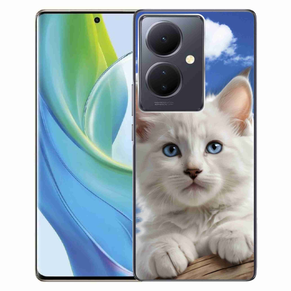 Gelový kryt mmCase na Vivo V29 Lite 5G - kotě a oblaka
