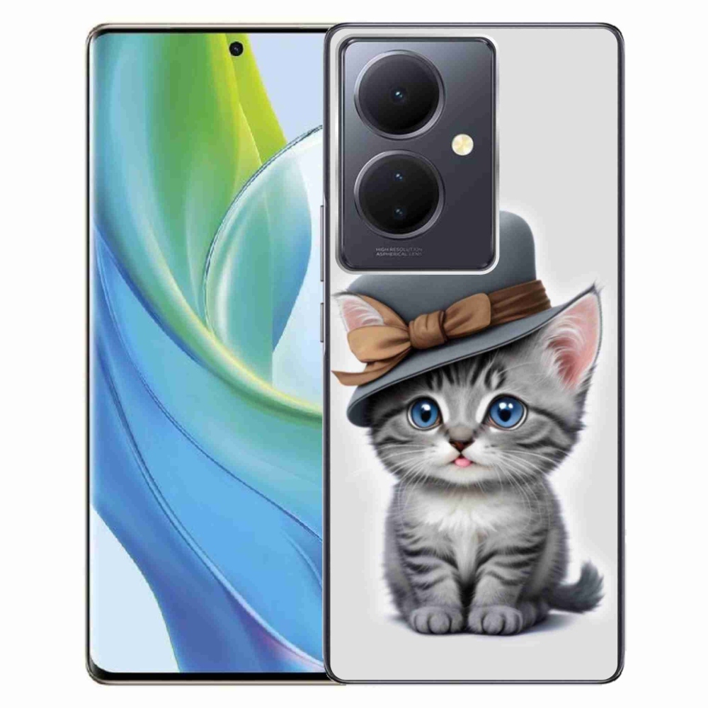 Gelový kryt mmCase na Vivo V29 Lite 5G - kotě s kloboukem
