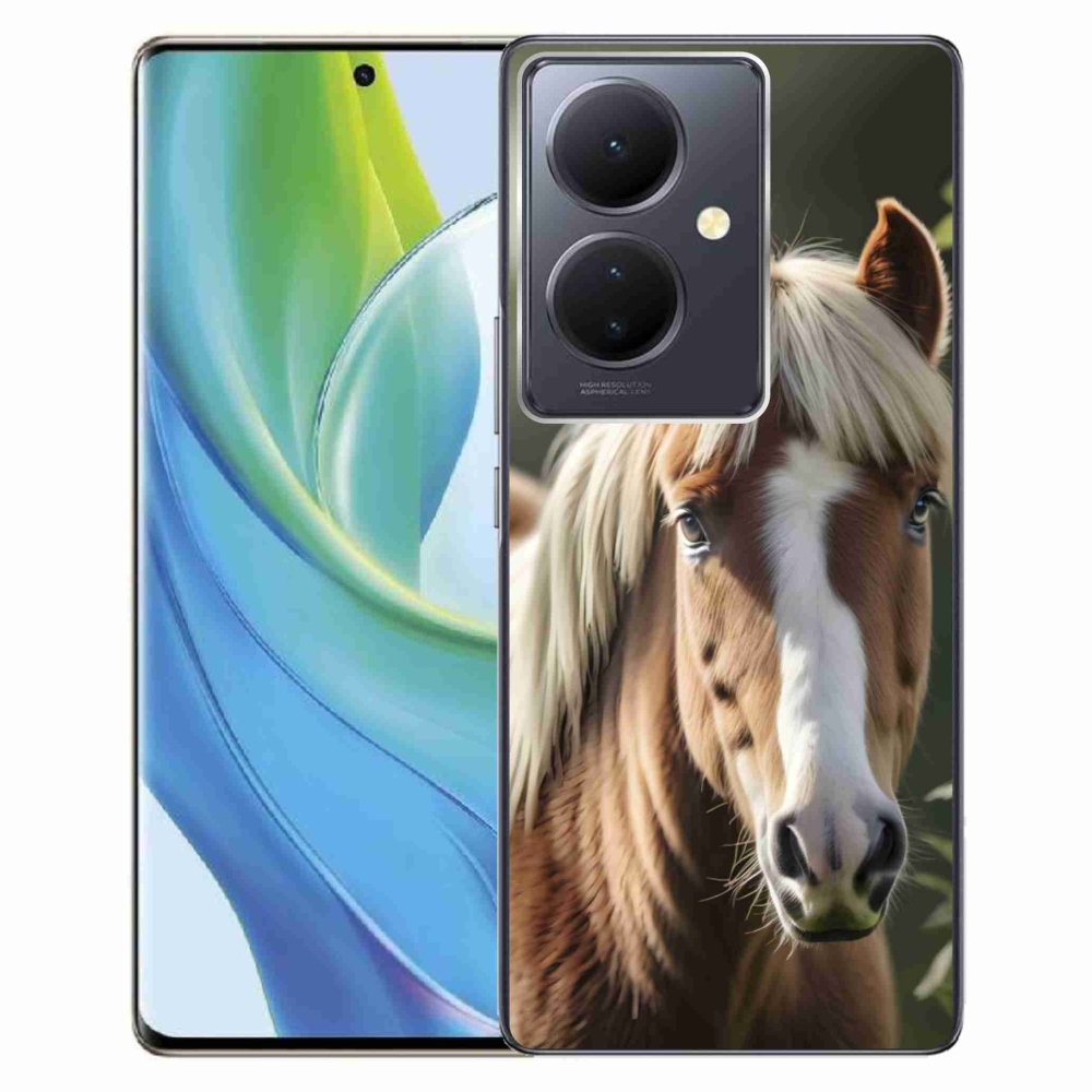 Gelový kryt mmCase na Vivo V29 Lite 5G - kůň se světlou hřívou
