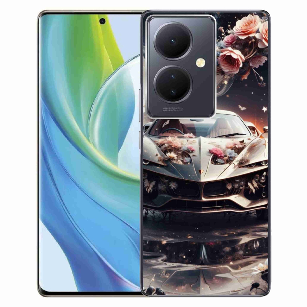 Gelový kryt mmCase na Vivo V29 Lite 5G - květinový sportovní vůz