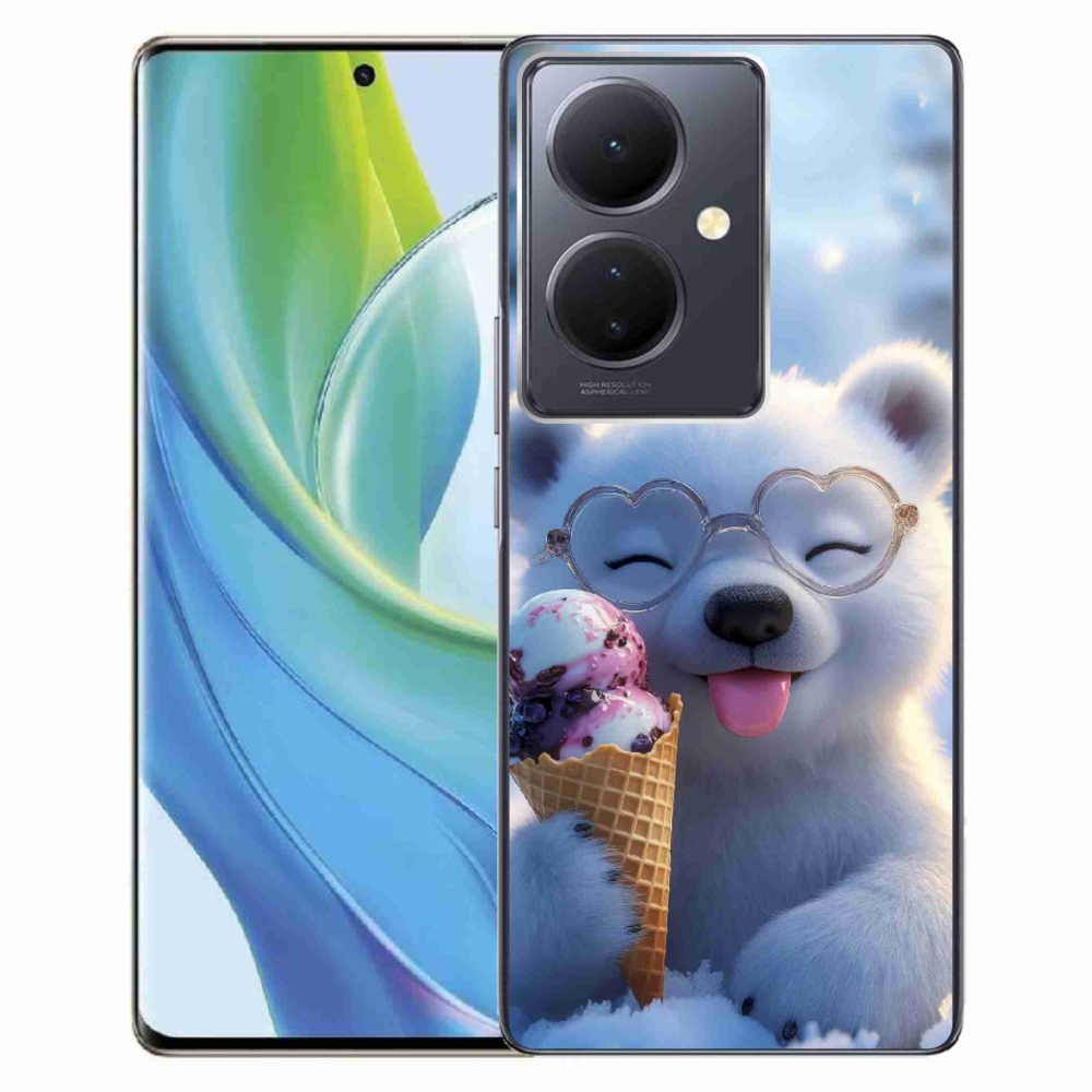 Gelový kryt mmCase na Vivo V29 Lite 5G - medvídek se zmrzlinou