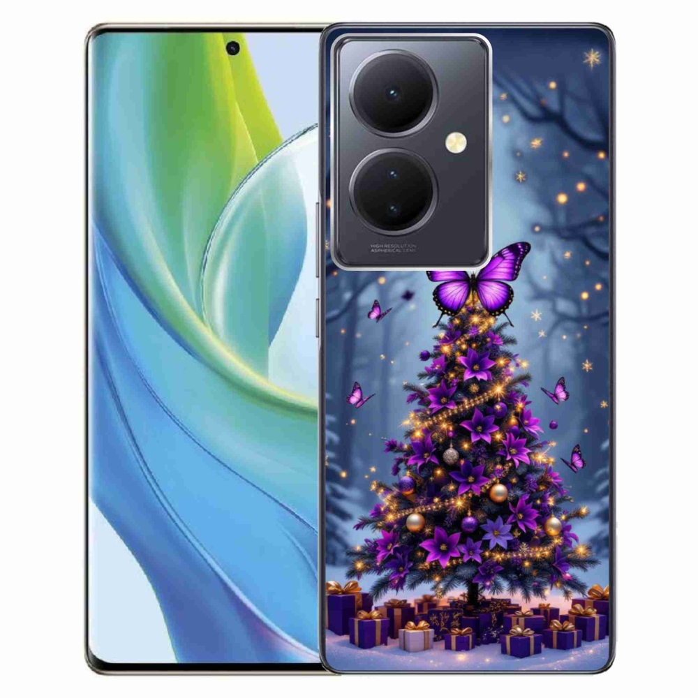 Gelový kryt mmCase na Vivo V29 Lite 5G - motýlí vánoční stromek