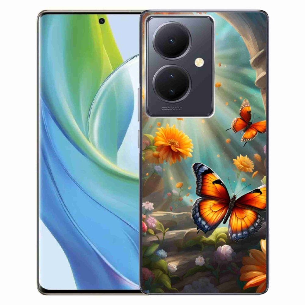 Gelový kryt mmCase na Vivo V29 Lite 5G - motýlí zahrada 2