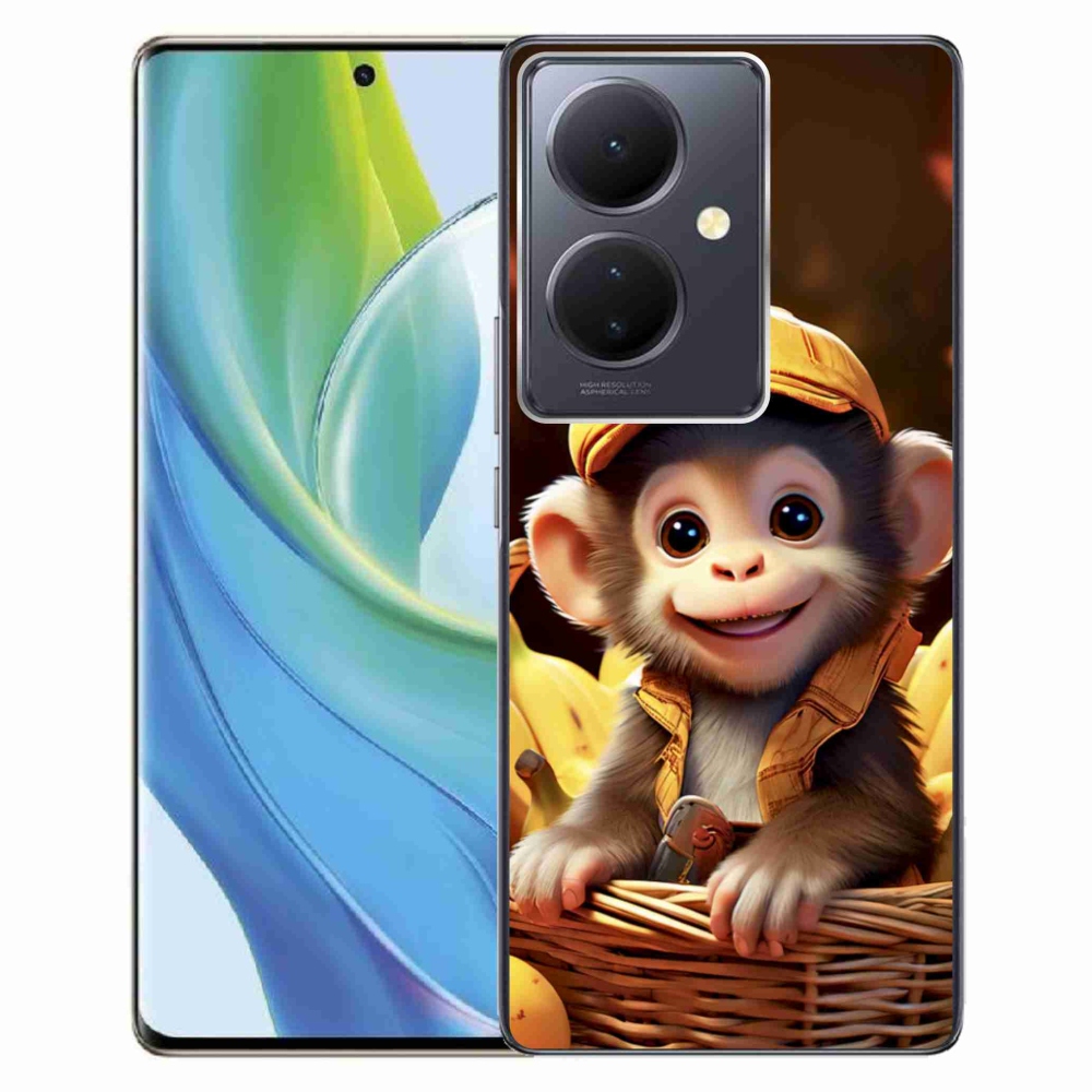 Gelový kryt mmCase na Vivo V29 Lite 5G - opice v košíku