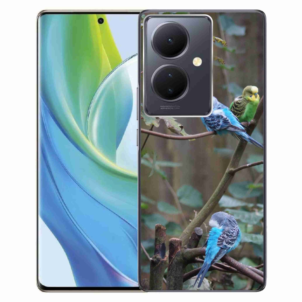 Gelový kryt mmCase na Vivo V29 Lite 5G - papoušci na větvi
