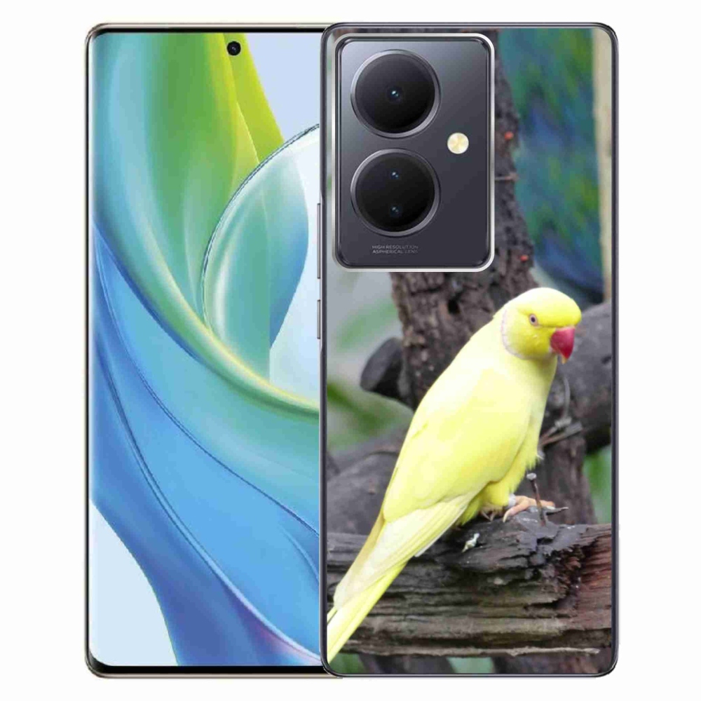 Gelový kryt mmCase na Vivo V29 Lite 5G - papoušek alexandr žlutý