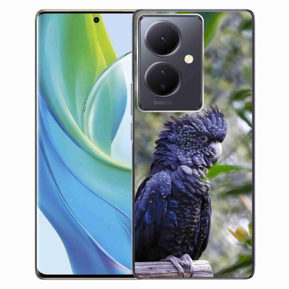 Gelový kryt mmCase na Vivo V29 Lite 5G - papoušek kakadu černý