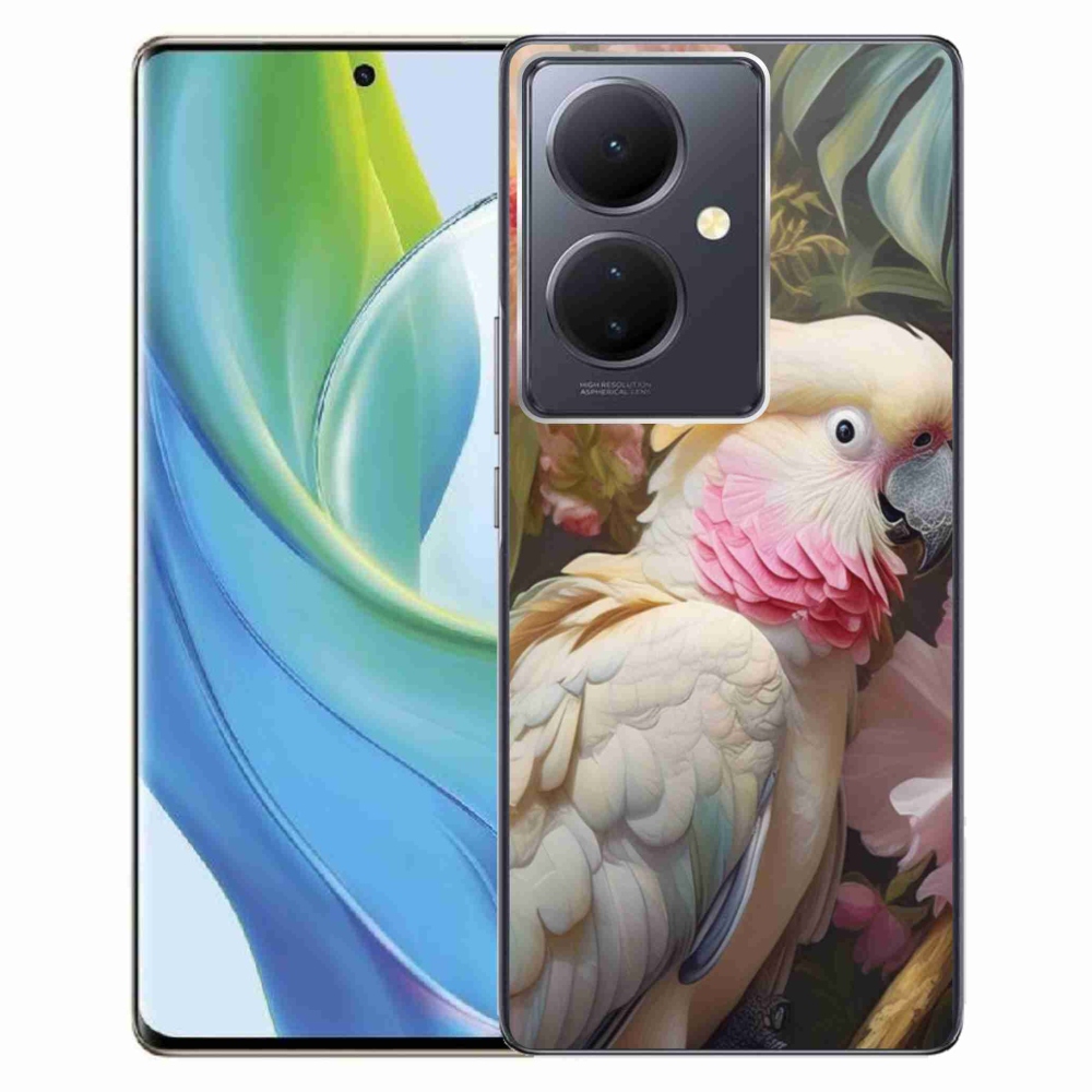 Gelový kryt mmCase na Vivo V29 Lite 5G - papoušek kakadu růžový 2